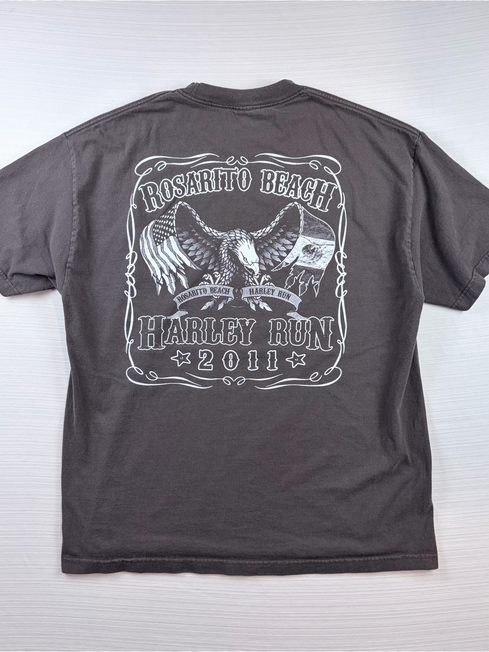 Alstyle Dark Gray Rosarito Beach Harley Run 2011 Graphic Tee